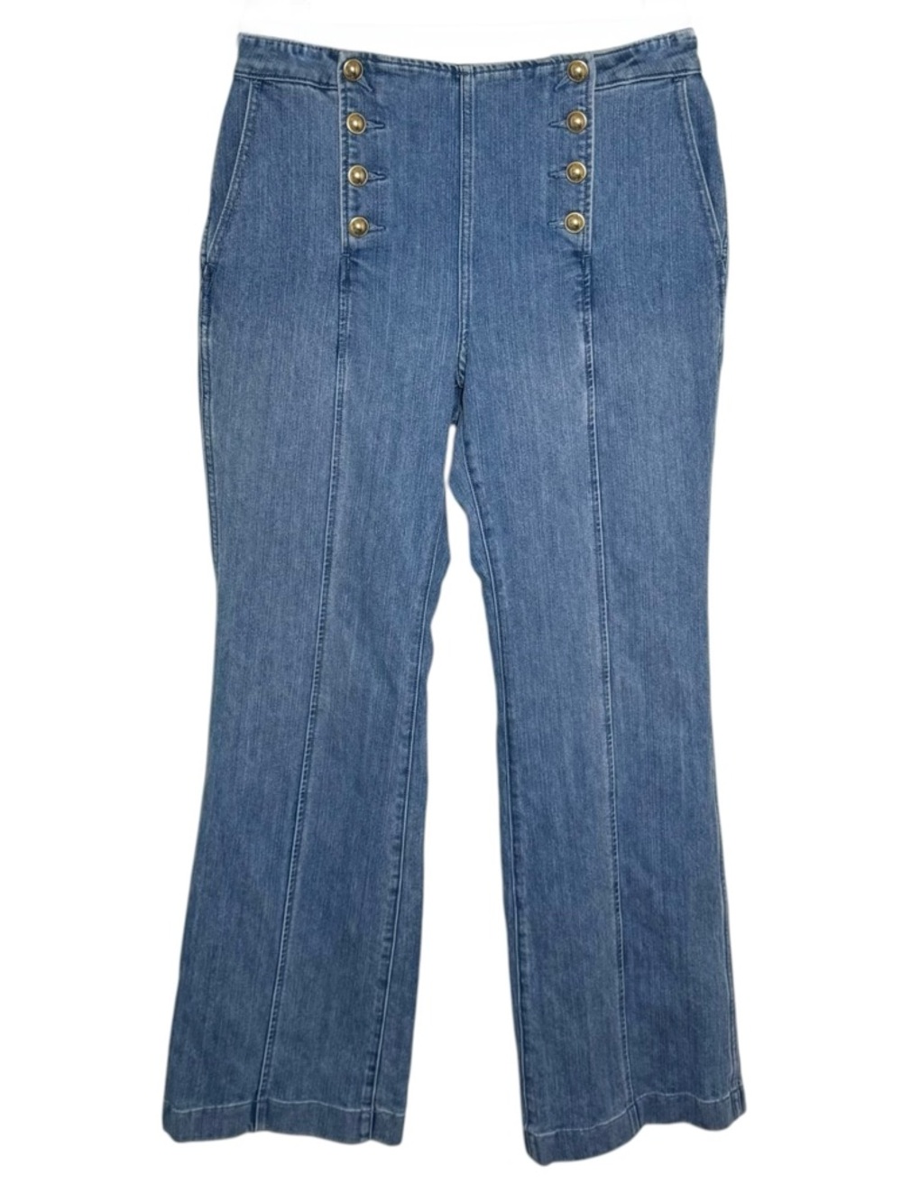 MICHAEL Michael Kors High Waist Sailor Jeans Flare Button Front Denim Size 12